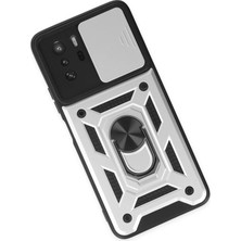 Kayem Kay  Xiaomi Poco X3 Gt Kılıf Pars Lens Yüzüklü Silikon - Gümüş 56487