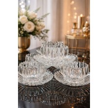 Mutfiko Royal Lotus Premium 12 Parça Kristal Cam Çerez, Tatlı ve Ikram Sunum Seti