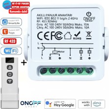 Onoffsmart Tuya Wifi+Rf Kepenk Panjur Anahtarı 10 Amper Kumanda Dahil