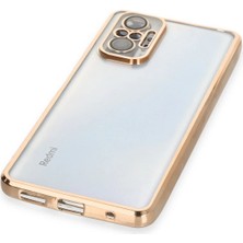 Bg Arzenis Arzenis  Xiaomi Redmi Note 10 Pro Kılıf Razer Lensli Silikon - Gold 9968547