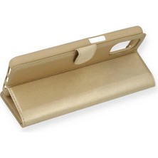 Bg Arzenis Arzenis  Samsung Galaxy M51 Trend S Plus Kapaklı Kılıf - Gold 9968547
