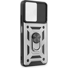 Kayem Kay  Xiaomi Redmi Note 11T Kılıf Pars Lens Yüzüklü Silikon - Gümüş 56487