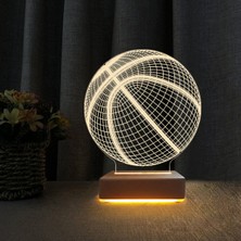 3D LED Basketbol Topu Masa Gece Lambası, Şık ve Eğlenceli Işıklandırma