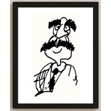 Karikatural Nezih Danyal Tipler Kişiye Özel Sertifikalı Sınırlı Fine Art Karikatür Baskı NTP00001
