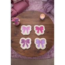 Fun Life El Yapımı Punch Fiyonk Bardak Altlığı - 4'lü Set Pembe