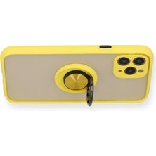 Newface Iphone 11 Pro Max Kılıf Montreal Yüzüklü Silikon Kapak - Sarı