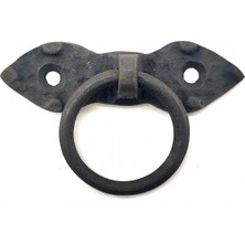 Marsilyan Antika Tarz Dekoratif Pirinç Yaprak Mobilya Kulbu, Kapı Kilit Halkası - 80 Mm, Oksit