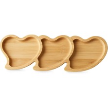 Hepta Collection Mta Hıgh-Tech 3 Bölmeli Doğal Ahşap Kuruyemişlik ve Sunum Tabağı – Çerez, Atıştırmalık, Lokum, Çikol