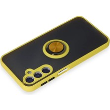 Newface Samsung Galaxy M34 5g Kılıf Montreal Yüzüklü Silikon Kapak - Sarı