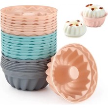 Delixa Orret Home Göbekli Muffin Pişirme Kalıbı - 24 Adet Silikon Kek ve Cupcake Kalıbı - Çikolata ve Sade