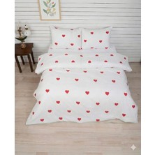 Çift Kişilik Kalpli Nevresim Seti ( Çarşafsız)