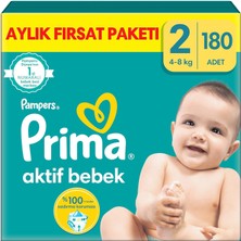 Delixa Aktif Bebek, Bebek Bezi 2 Numara, 180 Adet Aylık Fırsat Paketi