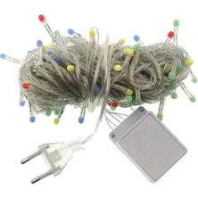 Luord-Store 10M 100 LED Damla Uçlu Kırmızı Işık Şeffaf Kablo