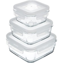 Delixa Fresco 3'lü Saklama Kabı Seti, Cam, 1150 cc