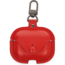 Alem Airpods 3 (3.nesil) Çanta Deri Kılıf - Kırmızı