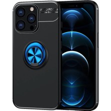 Alem Iphone 13 Pro Max Kılıf Range Yüzüklü Silikon - Siyah-Mavi