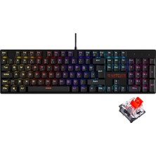 Delixa Katsuta Red Switch Mekanik Klavyesi 11 Işık Animasyonlu Rainbow LED Işıklı