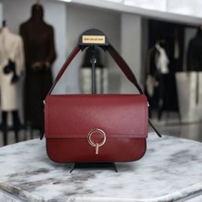 Valentina Victoria 2 Saplı Orta Boy Hakiki Deri Klasik Kadın Çantası