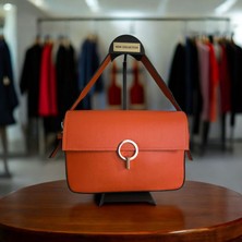 Valentina Victoria 2 Saplı Orta Boy Hakiki Deri Klasik Kadın Çantası