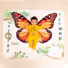 Delixa Kelebek Tasarımlı Yeni Doğum Hediyesi Bebek Fotoğraf Battaniyesi