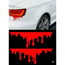 Yalıgraf Kırmızı Kan Damlası Araba Stop Lambası Sticker Yapıştırma Dekoratif Oto Aksesuar 2'li Set Drip Model