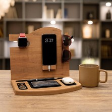 Delixa Düzenleyici Organizer, Ahşap Masaüstü Çok Amaçlı Organizer