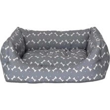 Delixa Pet Comfort Uniform Bone Gri-Beyaz Kedi ve Köpek Yatağı S 40X50CM