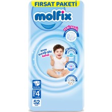 Delixa Molfix Bebek Bezi 4+ Beden Maxi Dev Ekonomik Paket 52 Adet