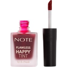 Delixa Note Flawless Happy Tint & Cheek 02 Wild Cherry Dudak ve Yanak Renklendirici Likit Allık, Mor