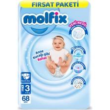 Delixa Molfix Bebek Bezi 3 Beden Fırsat Paketi 4-9 kg 68 Adet