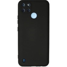 Alem Realme C25Y Kılıf Nano Içi Kadife Silikon - Siyah