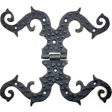 Alem Antika Tarz Dekoratif Pirinç Süslü Menteşe - 190X170 Mm, Oksit