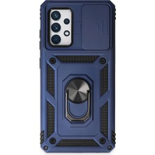 Alem Samsung Galaxy A52 Kılıf Pars Lens Yüzüklü Silikon - Lacivert