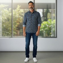 Eren Style Slim Fit Pamuklu Uzun Kollu Cepsiz Spor Gömlek (Slim Fit Kalıp)