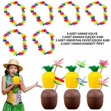 Luord-Store Tropikal Hawaii Parti Malzemeleri – Kolye, Pipet, Bardak Seti