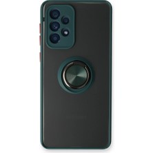 Alem Samsung Galaxy A13 4g Kılıf Montreal Yüzüklü Silikon Kapak - Yeşil