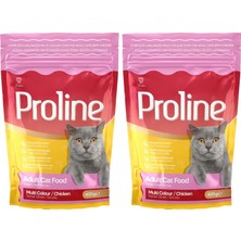 Delixa Proline Yetişkin Kedi Maması Tavuklu Renkli Taneli 0.40 kg 2li Paket