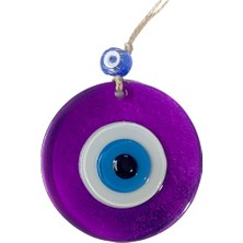 Luord-Store Şeffaf Mor Nazar Boncuklu Duvar Süsü 10 cm Cam Duvar Dekoru