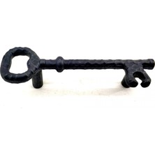 Alem Antika Tarz Dekoratif Pirinç Anahtar Şeklinde Kapı Çekme Kolu, Mobilya, Sandık, Kutu Kulbu - 96MM, Oksit