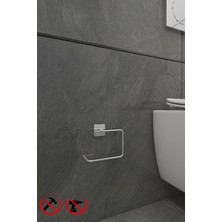 Delixa Alper Banyo Kare Krom Yapışkanlı Açık Tuvalet Kağıtlığı Wc Kağıtlık Tuvalet Kağıdı Askısı