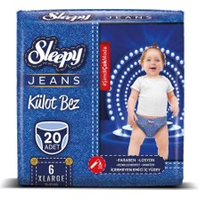 Delixa Sleepy Jeans Külot Çocuk Bezi 6 Beden Xlarge 15-25 kg (1 x 20 Adet)