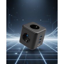 Zero Land Mllzngzr Elektronik Cihazlar Için Akım Korumalı 3 Prizli Usb’li Küp Priz