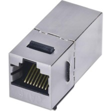 Delixa 4380 Cat6 Jack Internet Kablo Birleştirici RJ45 Metal Dişi Dişi Ekleme Aparatı