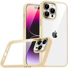 Alem Apple Iphone 15 Pro Max Razer Lensli Silikon - Gold