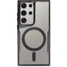 Alem Samsung Galaxy S23 Ultra Kılıf Boyi Magsafe Silikon Kapak - Siyah