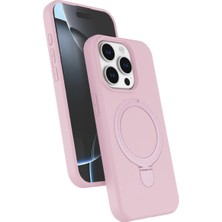 Alem Apple Iphone 14 Pro Max Regal Magsafe Standlı Kapak - Açık Pembe