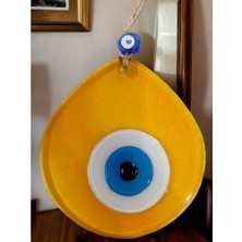 Luord-Store Mavi Nazar Boncuklu Şeffaf Bal Renk Nazar Boncuklu Damla Desen El Yapımı Duvar Süsü