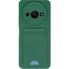 Alem Xiaomi Redmi A3 4g Kılıf Kelvin Kartvizitli Silikon - Koyu Yeşil