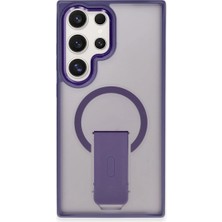 Alem Samsung Galaxy S23 Ultra Tork Magsafe Standlı Kapak - Derin Mor