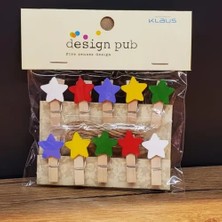 Luord-Store Yıldız Tasarımlı Mini Fotoğraf Mandalları